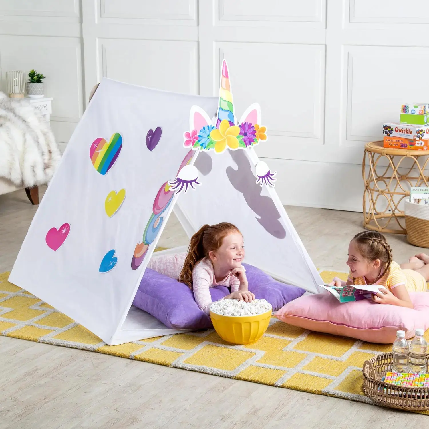 Whimsical Unicorn Play Tent Kit - Single Unit Indoor Play Bed Tent for 1, Festive & Party Supplies Accessory