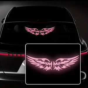 Angel Wing Reflective Car Sticker, Self-adhesive Vinyl Simple and Convenient Car Wing Sticker Suitable for Motorcycle Body, Car Windshield, Trunk Rear Window Decoration Sticker - Enhances Car Visibility At Night and Safety