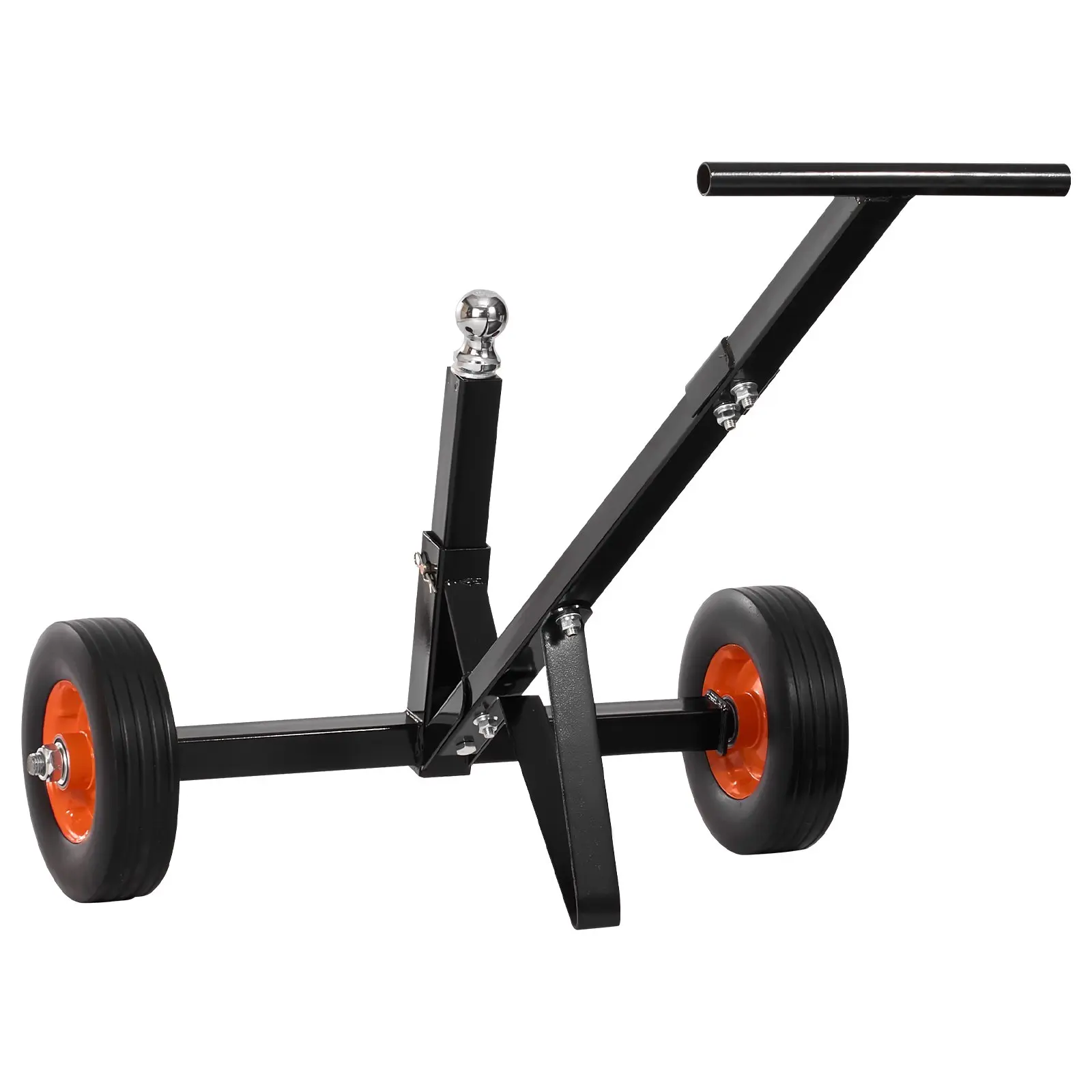 VEVOR Trailer Dolly, 600lbs Tongue Weight Capacity, Carbon Steel Trailer Mover with 1-7/8 in Hitch Ball and 10 in Solid Tires, Portable Tow Dolly for Moving Car RV Boat Trailer