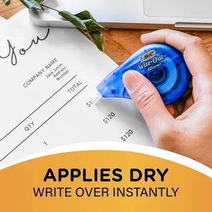 BIC EZ Correct Correction Tape, 39.3 Feet, 18-Count Pack, Fast, Clean, Tear-Resistant, for Office & School Use 0