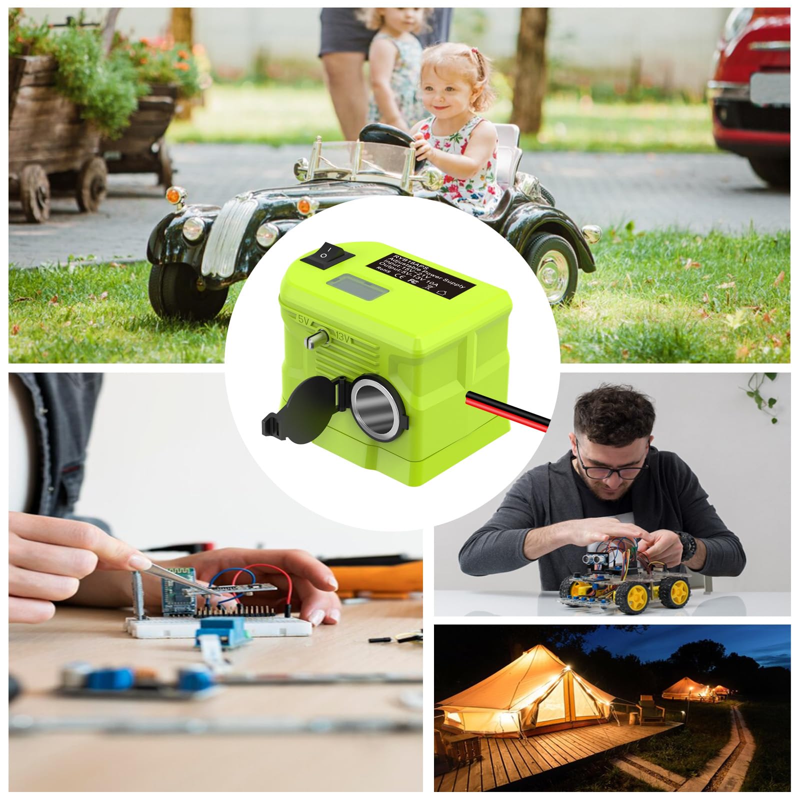 ryobi cigarette lighter Step Down Converter for Ryobi 18V Battery, 5V-13V 10A Adjustable Power  Wheel Adapter with 12V Cigarette Lighter Socket, 120W Max DC Voltage  Regulator for Car Devices, Camping, DIY Projects