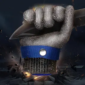 Stainless Steel Wire Gloves, Cut Resistant Gloves, Safety Protective Gloves for Electric Saw Work, Hand Protective Gloves for Home Kitchen