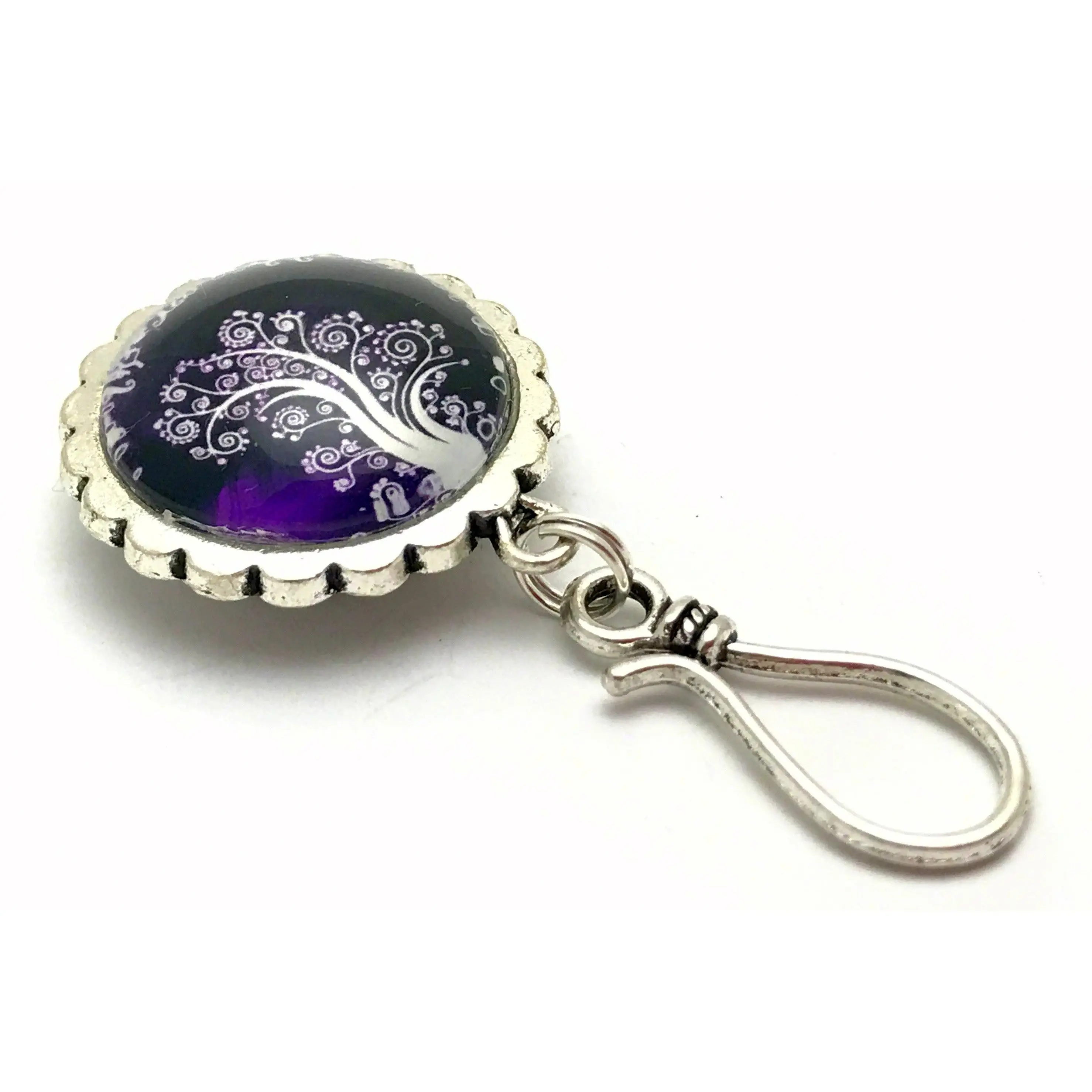 Elegant Swirls Tree MAGNETIC Portuguese Knitting Pin- ID Badge Holder