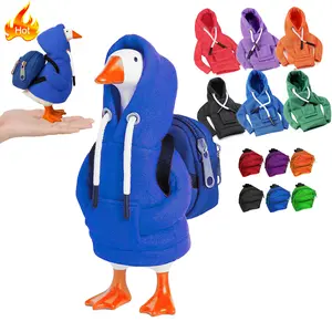 6 Set Back to School 7 Inch Desk Goose Outfits Hoodies Tabletop Goose Accessory Mini Porch Goose Costume Magnetic Goose Statue Key Holder Clothes for Table Decor