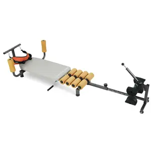 Massage Traction Bed Table, Multi Design Cervical Lumbar Spine Back Stretcher with Foam Rollers, Steel Frame and U-Shaped Clamp for Tension Relief & Back Decompression - 286 lbs Weight Capacity, 55-78 in Adjustable Length, Fitness Stretching Board