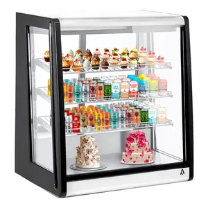 Commercial Countertop Display Refrigerator with LED Light Anti-Fog Glass Cake Display Case 32-53.6F Digital Temperature Control Pastry Merchandiser Fridge Auto Defrost Beverage Cooler for Bakery Cafe Restaurant 5.3 7 10.9 Cu.Ft