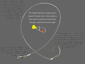 Slunger Cat Outdoors Carolina Slip Rig Pre-Tied Leader with Sinker Slide and Stop - 20 Inch