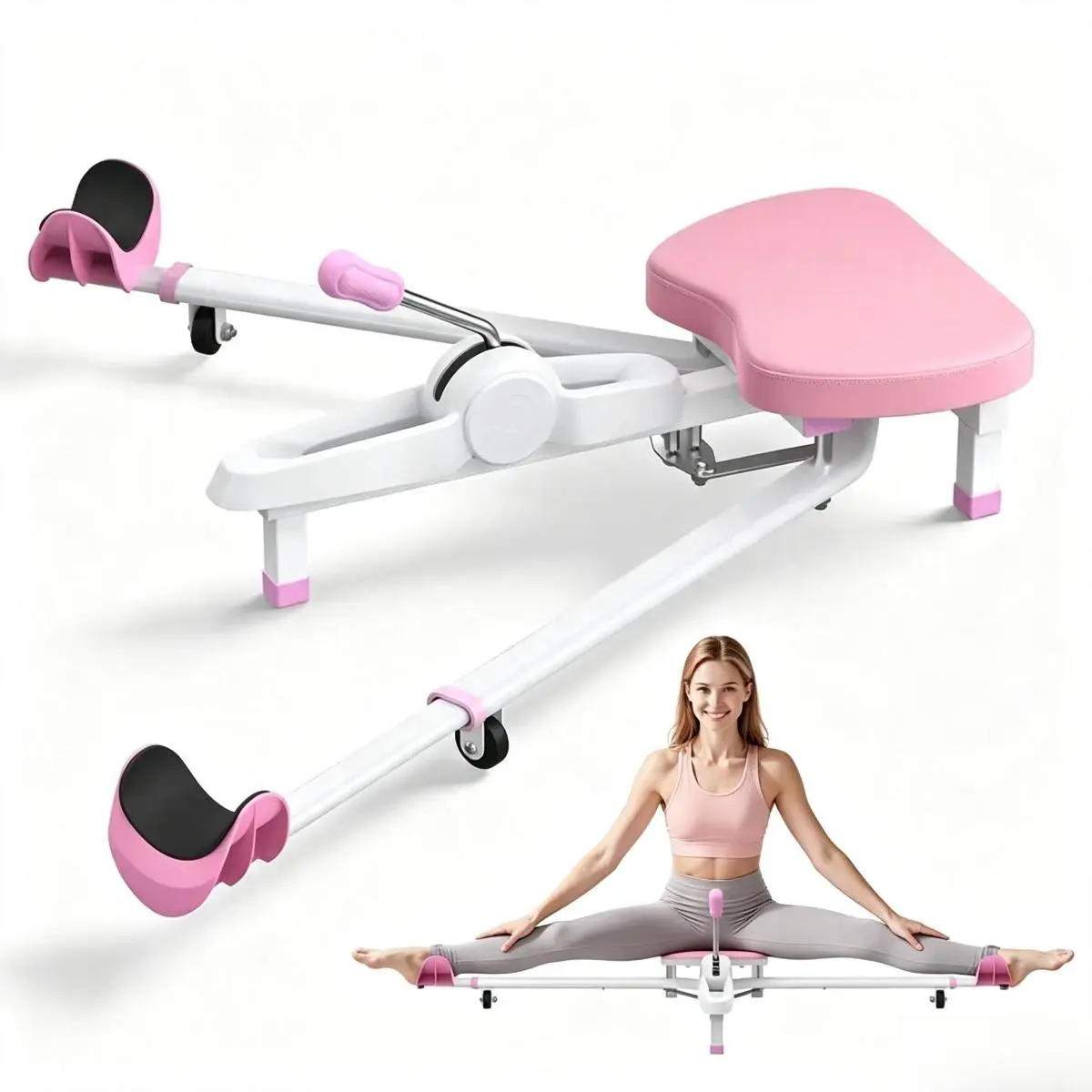 Split Machine Leg Stretcher Splits Trainer Adjustable Stretching Machine Fitness Training Equipment for Ballet Yoga Sports Training Improve Flexibility Load Capacity 300lbs BackToSchool