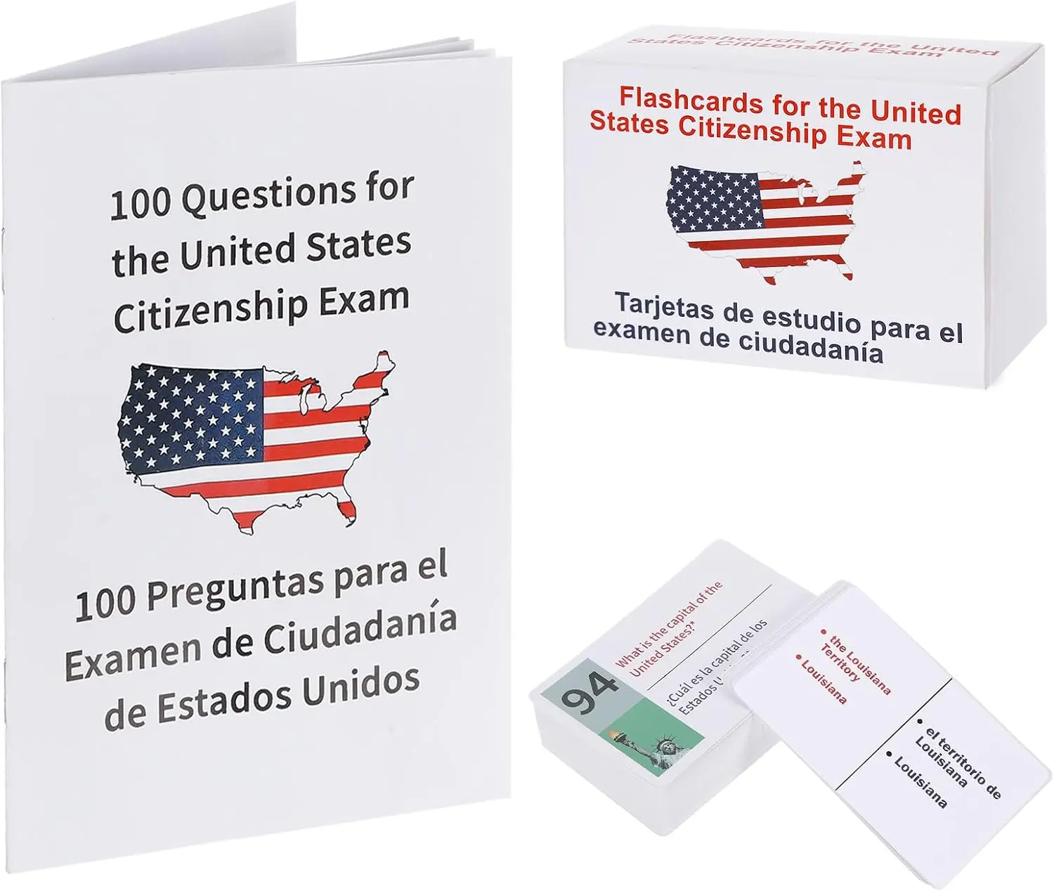 Tarjetas De Ciudadania Inglés Y Español,US Citizenship Flash Cards 2026 Test Study Guide 2026 with Bilingual Booklet,US Civics Test Flash Bilingual 100 Uscis Questions Answers Flashcards