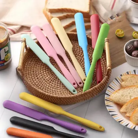 1pc, Silicone Jar Spatula, Non-Stick Icing Spatula, Food Grade Silicone, Heat Resistant, Baking Tools, Kitchen Gadgets, Kitchen Accessories
