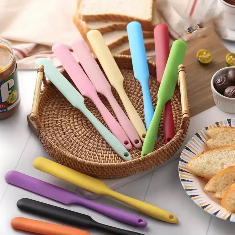1pc, Silicone Jar Spatula, Non-Stick Icing Spatula, Food Grade Silicone, Heat Resistant, Baking Tools, Kitchen Gadgets, Kitchen Accessories