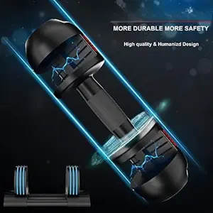 22LBS 44LBS 52LBS Dumbbell Set with Tray for Fitness, Fast Adjust Weight by Turning Anti-Slip Handle, Safety with 8 Lock Slots, Suitable for Men and Women