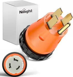 Nilight 50 Amp to 50Amp RV Power Adapter 125/250 Volt Twist Locking Connector 14-50P to SS2-50R 50A Male Plug to 50A Female Receptacle for RVs Generator Camper Caravan Shore Power Converter