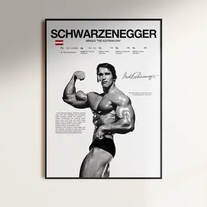 Arnold Schwarzenegger Poster, Bodybuilding Wall Print, Mr Olympia Poster, Bodybuilder Digital Print, Gym Fitness Motivation Gift, Gym Art