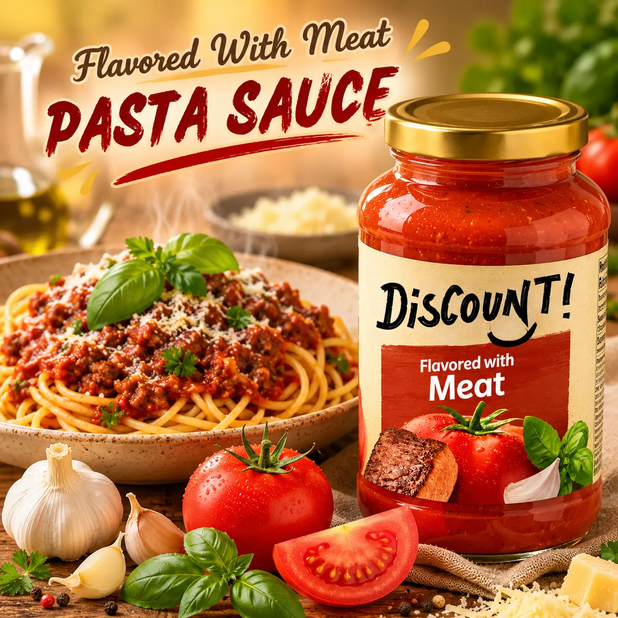 Italian Style Tomato Pasta Sauce With Savory Meat Flavor, Ready To Use Cooking Sauce For Pasta And Family Meals, 24oz Jar