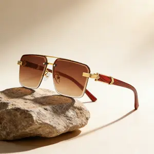 Fashion trend street style travel women's glasses Geometric Double Beam Sunglasses UV400 Anti-Strong-Light Fishing and Driving Safety Goggles