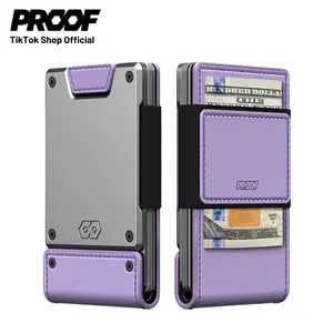 PROOF Lilac Bloom Minimalist Wallet - Lilac Full Grain Leather & Aluminum RFID Wallet