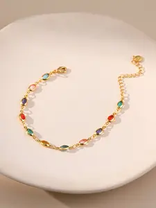 Women's Adjustable Glass Bracelet, Random Design, Fashionable Daily Wear Jewelry Gift, Perfect for Festive Occasions
