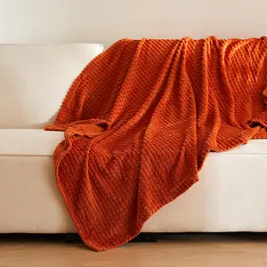 Burnt Orange Throw Blanket for Couch-Super Soft Fluffy Blankets for Women 50x70 Inches Cozy Lightweight Fleece Blanket for Home Decor