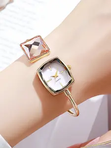 New High-End Pearl Women's Watch, Korean Style Unique Fashion Student Quartz Wristwatch, Bracelet Watch for Ladies