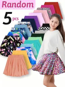 Girls' 5 - Piece Floral Pleated Skirt Set