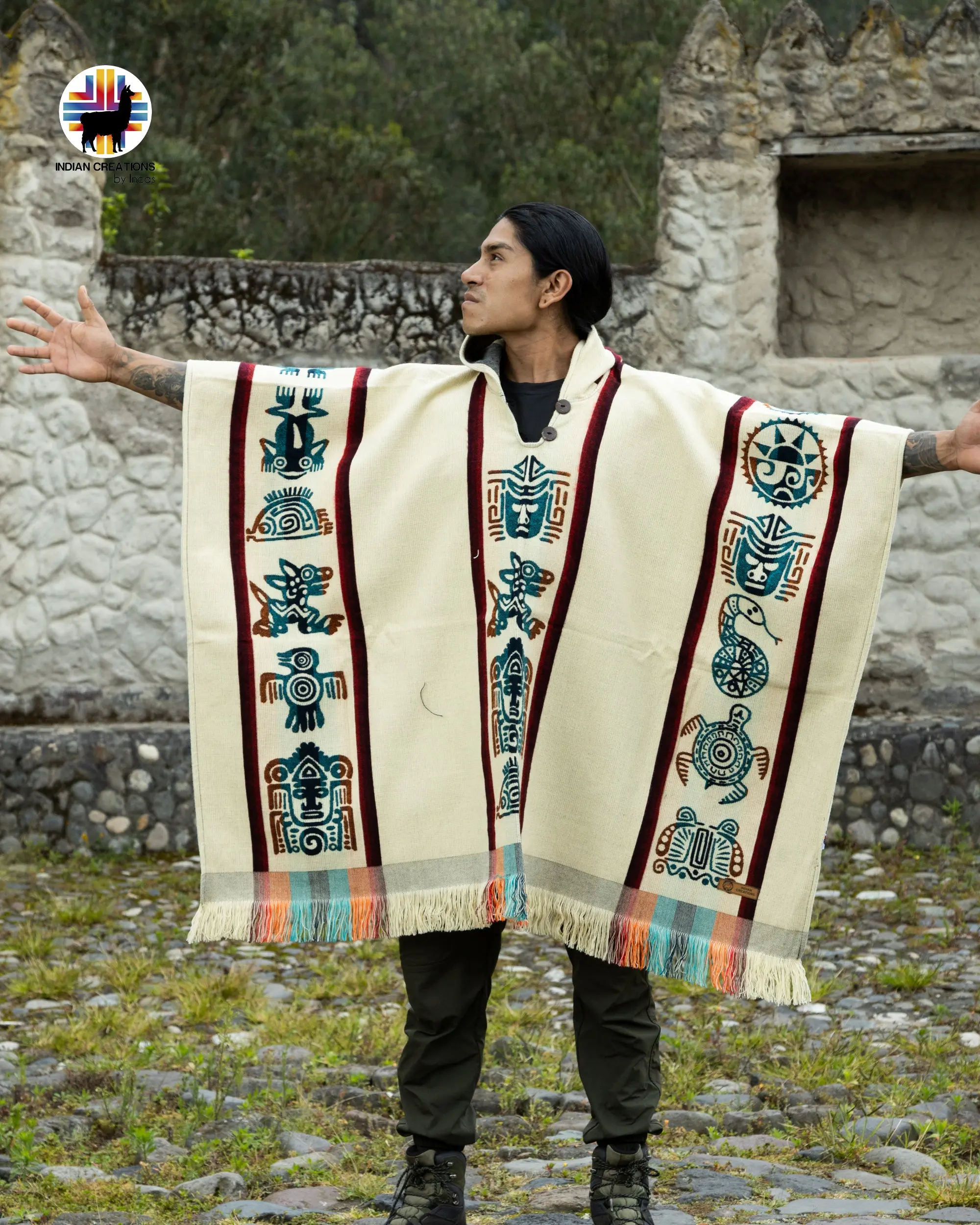 Tlacaelel Handmade Alpaca Poncho