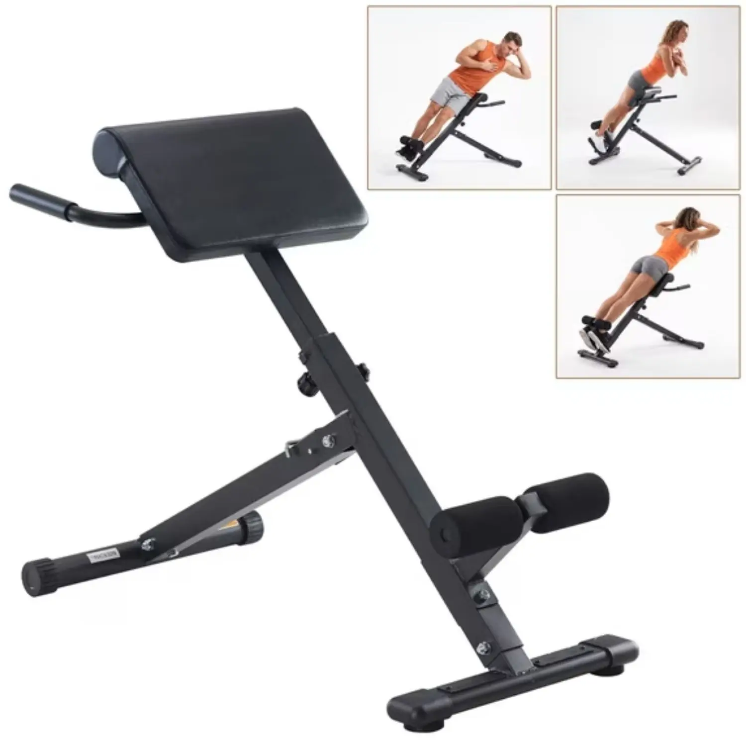 Roman Chair, Adjustable Hyperextension Bench for Men & Women Multifunctional Fitness Chair for Hip, Exceptional for Glute, Core and Lower Back Training,350 lbs Weight Capacity Roman Chair Hyperextension Bench, Adjustable Back Extension Machine, Foldable