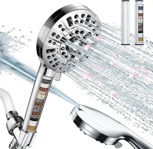 Filter shower head with handheld,Massage shower head,Shower hose,10 ways to spray water,Pet care,Lawn watering,Household essentials