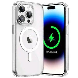 Tranparent Magnetic case for iPhone 14 Pro Max By GTR | Military-Grade Protection|