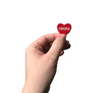 Custom Date Mini Heart Iron On Patch | Multi-Color Option Listing | Patches for bookbags | Patches for Jean Jacket | Custom Name Patch