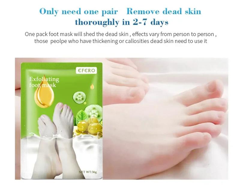 Exfoliating Foot Mask Pedicure Socks Dead Skin Remover for Heels Feet Peeling Callus Softening Smoothing Hydrating Botanical Extract Nourishing Foot Care Treatment Routine Unisex