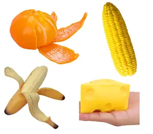 Squeeze toys in the shape of corn, bananas, oranges, and cheese stress relievers with a pleasant scent, realistic imitation of corn, bananas, oranges, and cheese, cute birthday gifts for children