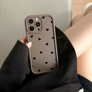 Cute Heart Pattern Tpu Anti-Drop Shockproof Protection Phone Case for iPhone 17/17 Pro/17 Pro Max, Soft Durable Protective Cover for iPhone 11/12/13/14 Pro Max/15 Pro/16 Plus, Accessories