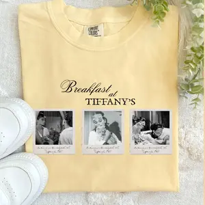 Audrey Hepburn Fan Comfort Colors T Shirt, Vintage Breakfast at Tiffany's Cinephile Cute Gift