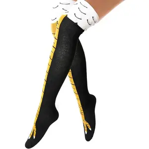 Chicken Leg Socks - 3D Novelty Funny Knee-High Chicken Costume Feet Socks, 19.6in Animal Paw Socks for Adult Women Men Thanksgiving Xmas Gifts Birthday Party Christmas Stocking Stuffer
