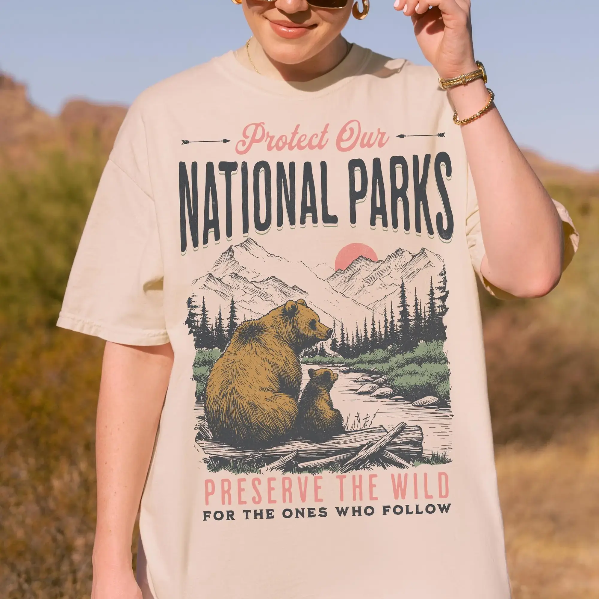 Nature Graphic T-shirt, Protect Our National Parks Tee, Granola Girl Aesthetic, Preserve the Wild Outdoor Shirt