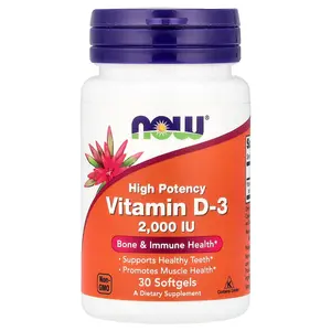 NOW Foods Vitamin D-3, 2,000 IU, 30 Softgels