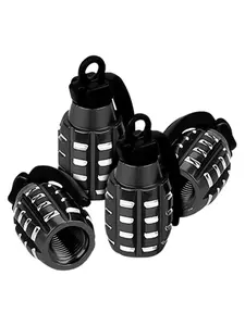 4pcs Aluminum Car Tire Valve Cap Grenade Alloy Tyre Valve Stem Cover Air Dust Cap Tire Valve Truck Bike Wheel Rim Valve Stem Cap