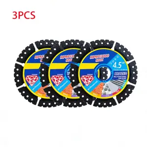 【3PCS】115mm 4.5 Inch Multi-Material Cutting Blade for Angle Grinder, Dry Cutting Disc for Metal, Cast Iron, Tile, Stone, Marble & Plastic, Heavy Duty Angle Grinder Accessory