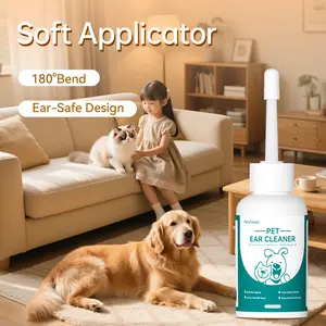 Pet Ear Cleansing Solution 60ml - Gentle Odor Relief & Ear Care for Dogs & Cats Non-Irritating Daily Use