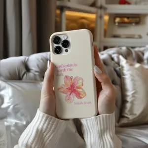 God's Plan Is Worth The Wait Floral Art, Inspirational Scripture Phone Case, iPhone Tough Case, Galaxy S24 Case, Faith Quote Cover Suitable for IPhone17 11 12 13 14 15 16 Pro Max Air Plus
