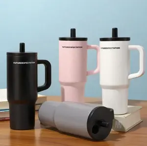 FutureExpectation Vacuum-Insulated Stainless Steel Tumbler (710ml) – Ins-Inspired Coffee Cup for Outdoor & Car Use, High-Design Large-Capacity Cup