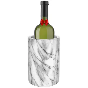 Modern Innovations Elegant Grey Marble Wine Cooler & Champagne Chiller - Kitchen Utensil Holder, Tool Storage Organizer and Flower Vase