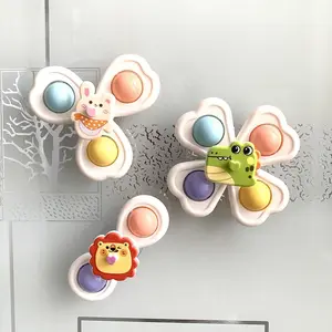 Suction Cup Spinning Fun Toy, 3 Pcs Cute Cartoon Animal Stress Relief Toys for Kids & Teens 3+, Fun Desk & Bath Time Gadgets