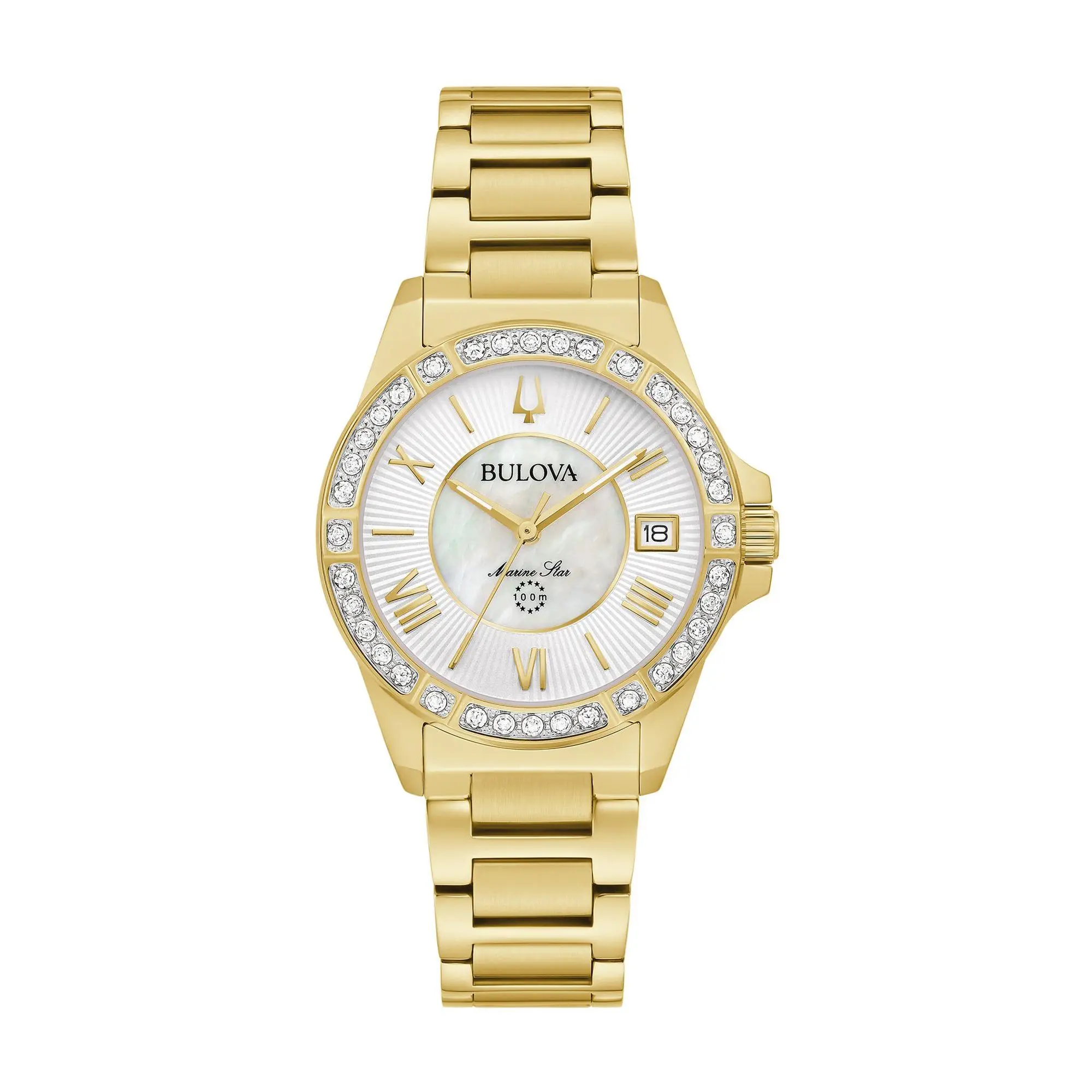 Bulova Women's Marine Star Goldtone Diamond Watch Bulova Women's Marine Star Goldtone Diamond Watch