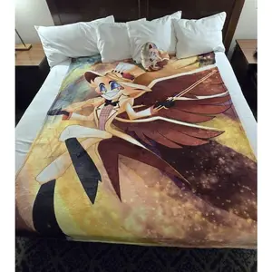 Hazbin Hotel Inspired Flannel Blanket – Soft, Cozy, And Perfect For Fans,Blanket Pillow Hazbin Hotel Lucifer Morningstar Angel Devil Hellaversegift For Men & Women, Halloween