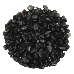 PETAXCELL Crystal Chips Stone, 0.44 Lb Fluorite Gravel Rocks (Black Obsidian, 7 - 9 Mm)