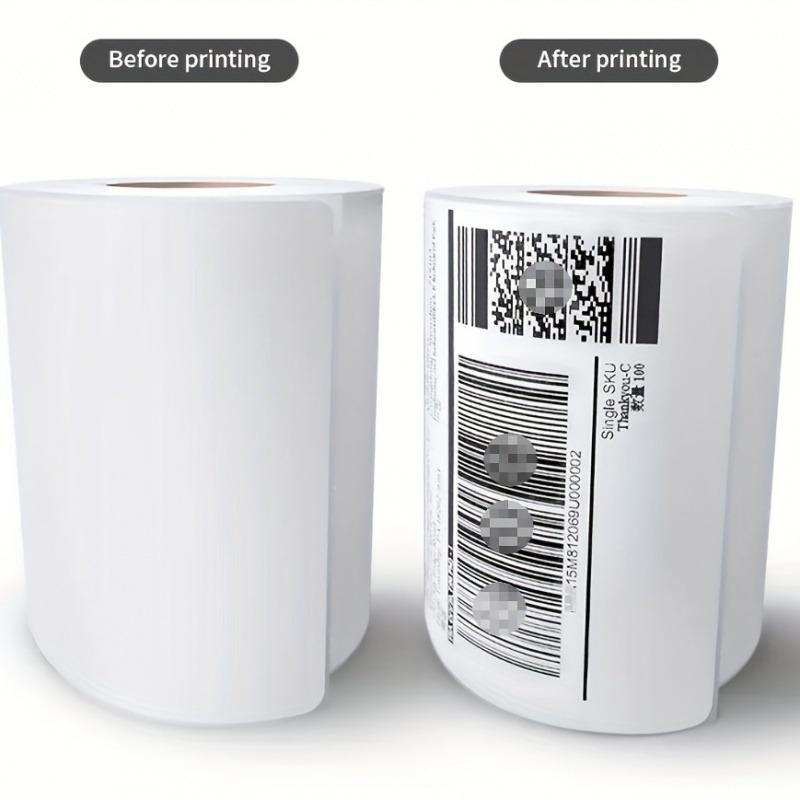 350/500pcss/Roll, 4"x6" Direct Thermal Shipping Label Compatible With Rollo, Brother, Zebra And Most Thermal Printer Perforated Postage Label Paper For MUNBYN, DYMO, JADENS