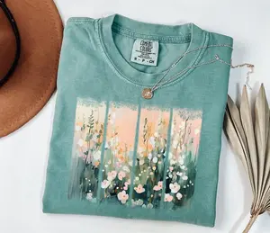 Comfort Colors® Water Color Flowers Shirt, Floral Shirt, Gardening Shirt, Pressed Flower Shirt, Boho Wildflowers Shirt, Cottagecore Floral