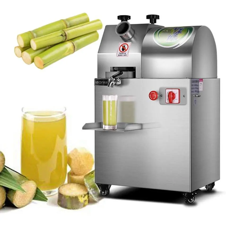 Kolice Commercial Electric 750W Slow Masticating Sugarcane Juice making Machine,sugarcance Press Extractor with Feed Chute Tray, Sugar Cane Squeezer